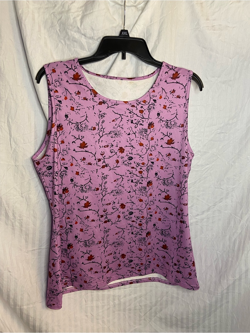 Sleeveless Pink Floral Print Tank Top